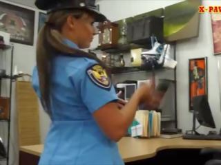 Busty police officer pawns her stuff and nailed to earn cash